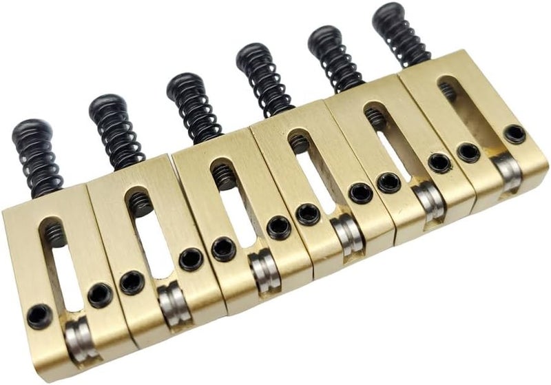 Kaynes 6PCS 10.5MM Guitar Bridge Roller Saddles – Brass Tremolo Bridges Saddle for Fender Telecaster Tele Stratocaster Strat ST TL Style Electric Guitar Replacement - Image 2